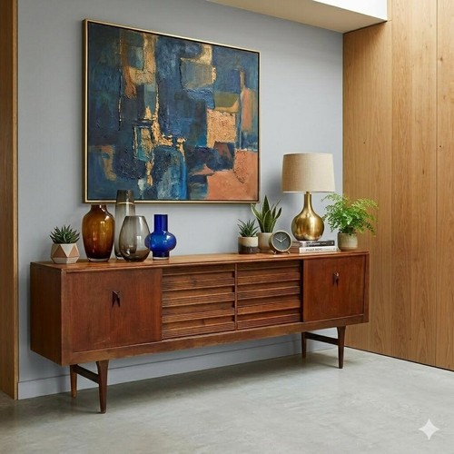 Vintage sideboard teak veneer - teak,