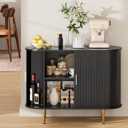 Sideboard mid century black - sideboard, mid-century