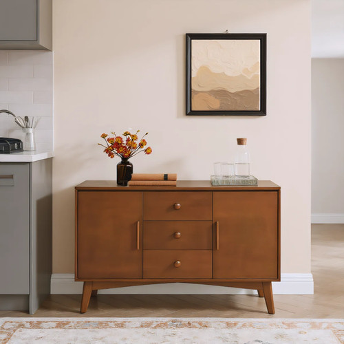Walnut mid century sideboard - walnut,